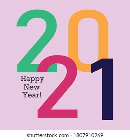happy new year 2021 vector template. Design for banner; greeting cards or print.