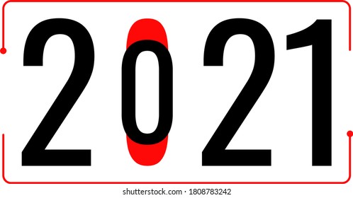 happy new year 2021 vector illustration logo design