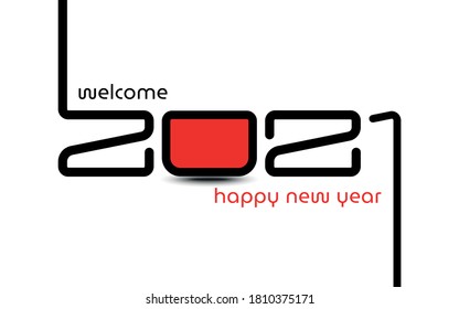 Feliz Año Nuevo 2021. Illustación vectorial.