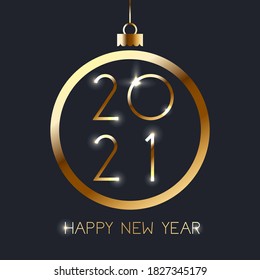Happy New Year 2021. Vector illustration 