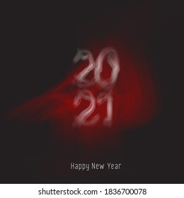 Happy New Year 2021. Vector Illustration of Letters like smoke.