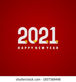 Feliz Año Nuevo 2021 ilustración vectorial con diseño futurista. Buena plantilla para diseño de año nuevo o calendario.