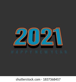 Happy New Year 2021 vector illustration with Realistic style design. Good template for New year or calendar design.