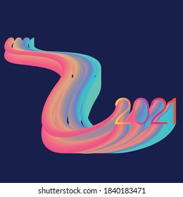 happy new year 2021 vector gradient transparent. Vector illustration