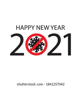 Happy new year 2021 vector background. Cover of card for 2021 on white background