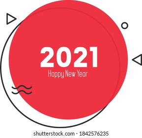 Feliz año nuevo plantilla vectorial 2021