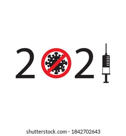 Happy new year 2021 vector background. Cover of card for 2021 on white background