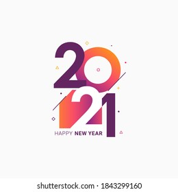 Happy New Year 2021 vector illustration for banner, flyer and greeting card