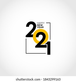 Happy New Year 2021 vector illustration for banner, flyer and greeting card