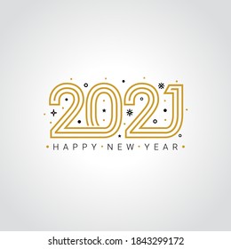 Happy New Year 2021 vector illustration for banner, flyer and greeting card