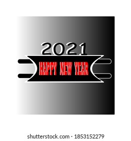 Happy New Year 2021 vector icon