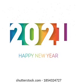 Happy new year 2021, vector background with the rainbow gradient. Cover of business diary for 2021 with wishes. Greeting colorful card. Brochure design template. - Shutterstock ID 1854324727