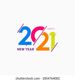 Happy New Year 2021 vector illustration for banner, flyer and greeting card