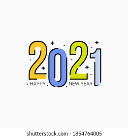 Feliz Año Nuevo 2021 ilustración vectorial para banner, volante y tarjeta de saludo