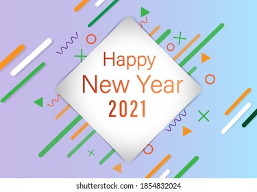 Happy new year 2021 Vector illustration background for greeting card,invitations,posters design. New year background.