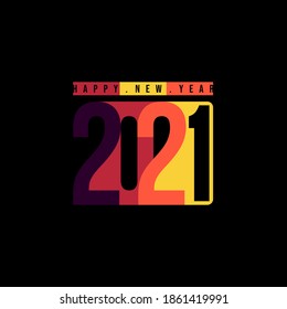 Happy New Year 2021 vector illustration with youth concept design. Good template for New year or calendar design.