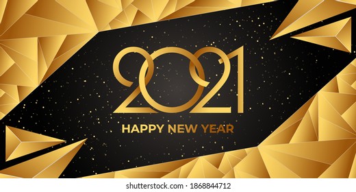 Happy New Year 2021 vector background illustration. Happy New Year 2021 Simple Minimalistic text template. 2021 Happy New Year vector Design celebration poster, banner, greeting card, background