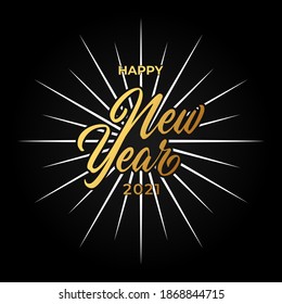Happy New Year 2021 vector background illustration. Happy New Year 2021 Simple Minimalistic text template. 2021 Happy New Year vector Design celebration poster, banner, greeting card, background