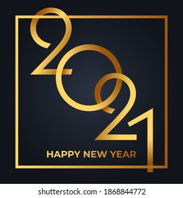 Happy New Year 2021 vector background illustration. Happy New Year 2021 Simple Minimalistic text template. 2021 Happy New Year vector Design celebration poster, banner, greeting card, background