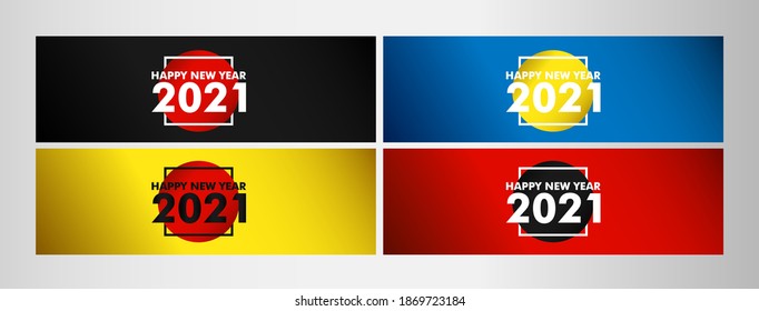 glückliches neues Jahr 2021, Vektorgrafik schöne Grußkarte oder Label mit Technologie-Thema