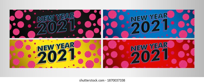 happy new year 2021, vector beautiful greeting card or label with technology theme