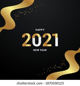 Happy New Year 2021 Vectordesign Illustration für Banner und Hintergrund