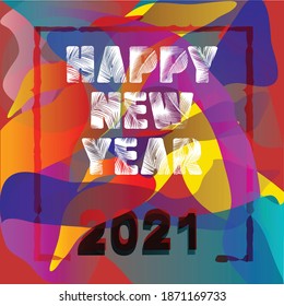 Feliz Año Nuevo 2021 vector.