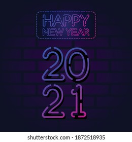 Happy New Year 2021 Vector Illustration. Suitable for greeting card poster and banner
