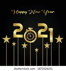 Happy New Year 2021 Vector Illustration. Suitable for greeting card poster and banner