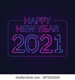 Happy New Year 2021 Vector Illustration. Suitable for greeting card poster and banner