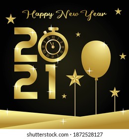 Schöne Neujahrs-Vektorgrafik 2021. Geeignet für Grußkartenposter und Banner
