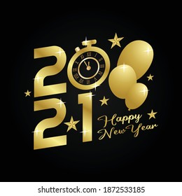 Happy New Year 2021 Vector Illustration. Suitable for greeting card poster and banner