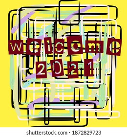 happy new year 2021 vector writing