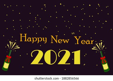 Happy new year 2021 vector poster
