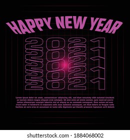 Happy New Year 2021 vector illustration for banner, flyer and greeting card