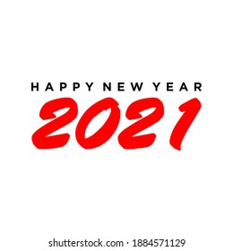 Happy new year 2021 vector template. Design for banner, greeting cards or print.	