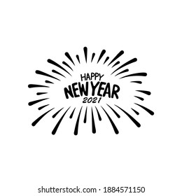 Happy new year 2021 vector template. Design for banner, greeting cards or print.	