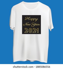 Feliz año nuevo concepto de diseño de camisetas vectoriales 2021 