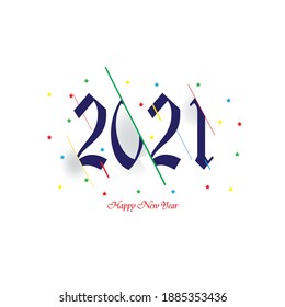 Happy new year 2021 vector template. Design for calendar design, banner or print.