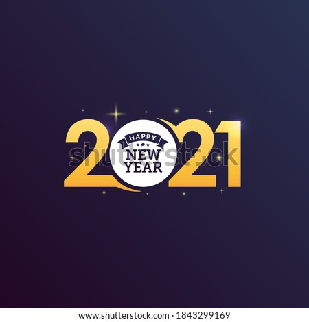 Happy New Year 2021 vector illustration for banner, flyer and greeting card