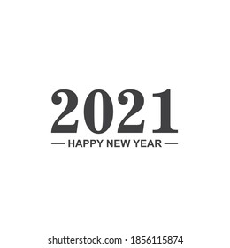 Happy New Year 2021 with white background