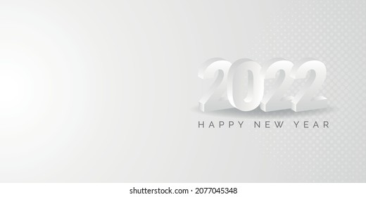 Feliz año nuevo 2022 3d texto pantalla de fondo de escritorio blanco