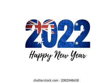 happy new year 2022 australia flag