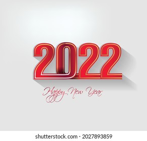 Happy new year 2022 background. Golden shiny numbers with confetti and ribbons on black background. Holiday greeting card design.