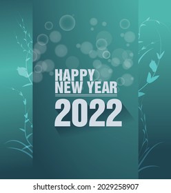 Happy new year 2022 background. Golden shiny numbers with confetti and ribbons on black background. Holiday greeting card design.