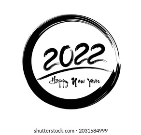 Happy new year 2022 background. Golden shiny numbers with confetti and ribbons on black background. Holiday greeting card design.