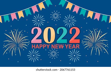 Happy new year 2022 background vector