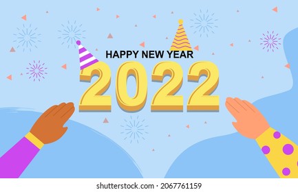Happy new year 2022 background vector