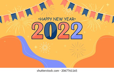 Happy new year 2022 background vector