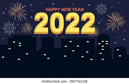 Feliz año nuevo 2022 vector de fondo